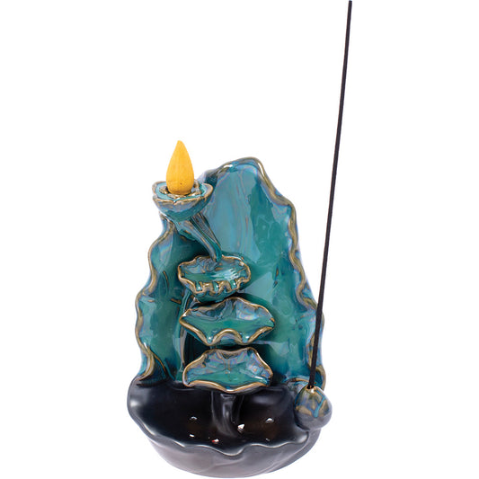 Backflow Burner - 6.7" Blue Ceramic Waterfall [ IBC60 ] +