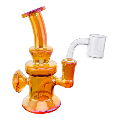 WP - 7" Electroplated Banger Hanger w/ Marble 14mm - Assorted Colors