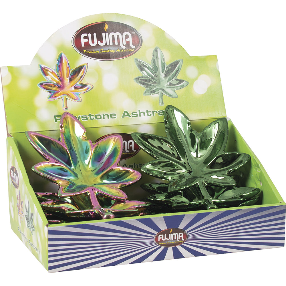Ashtrays - Anodized Leaf Shape - 8ct [ LT171 ] +
