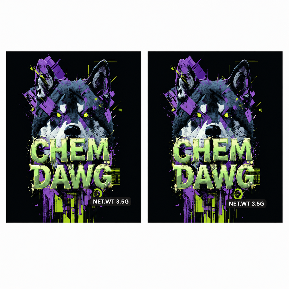 Mylar Bags - 100ct - 3.5g Designer Chem Dawg