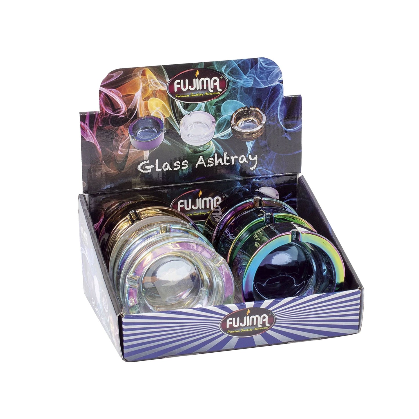 Fujima - Ashtray - Round Anodized Finish Glass - 6ct - GA39