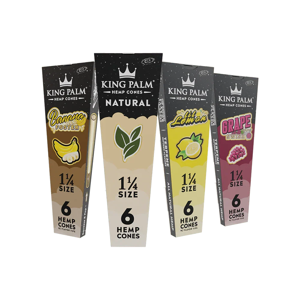 King Palm - Hemp Cones - 1 1/4 - 6pk - 30ct