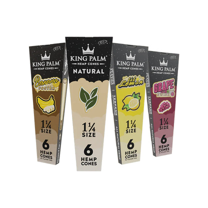 King Palm - Hemp Cones - 1 1/4 - 6pk - 30ct