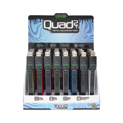 Ooze - Quad 2 - 500mAh Square Digital 510 Battery Display - 24ct - Assorted Colors
