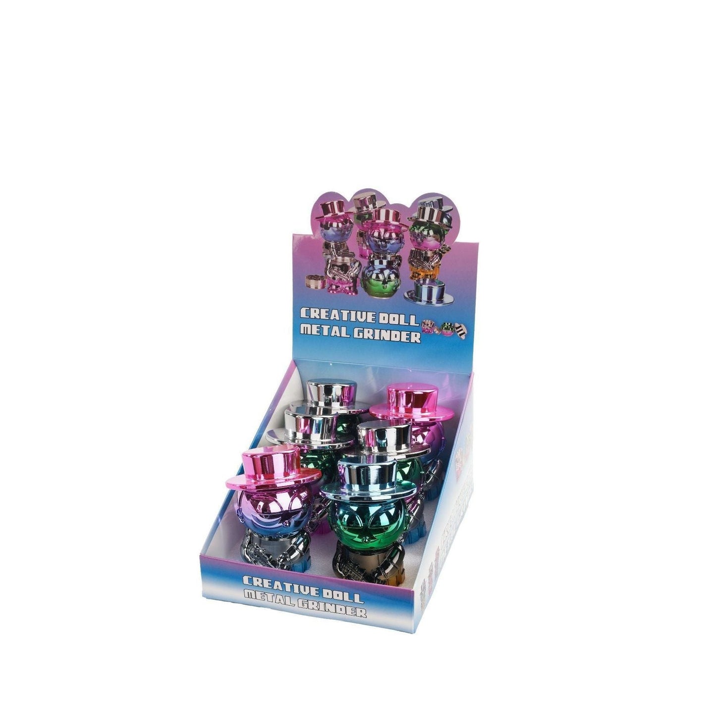 Grinders - 4pc Metallic Rainbow Top Hat Man - 6ct [ #24 ]