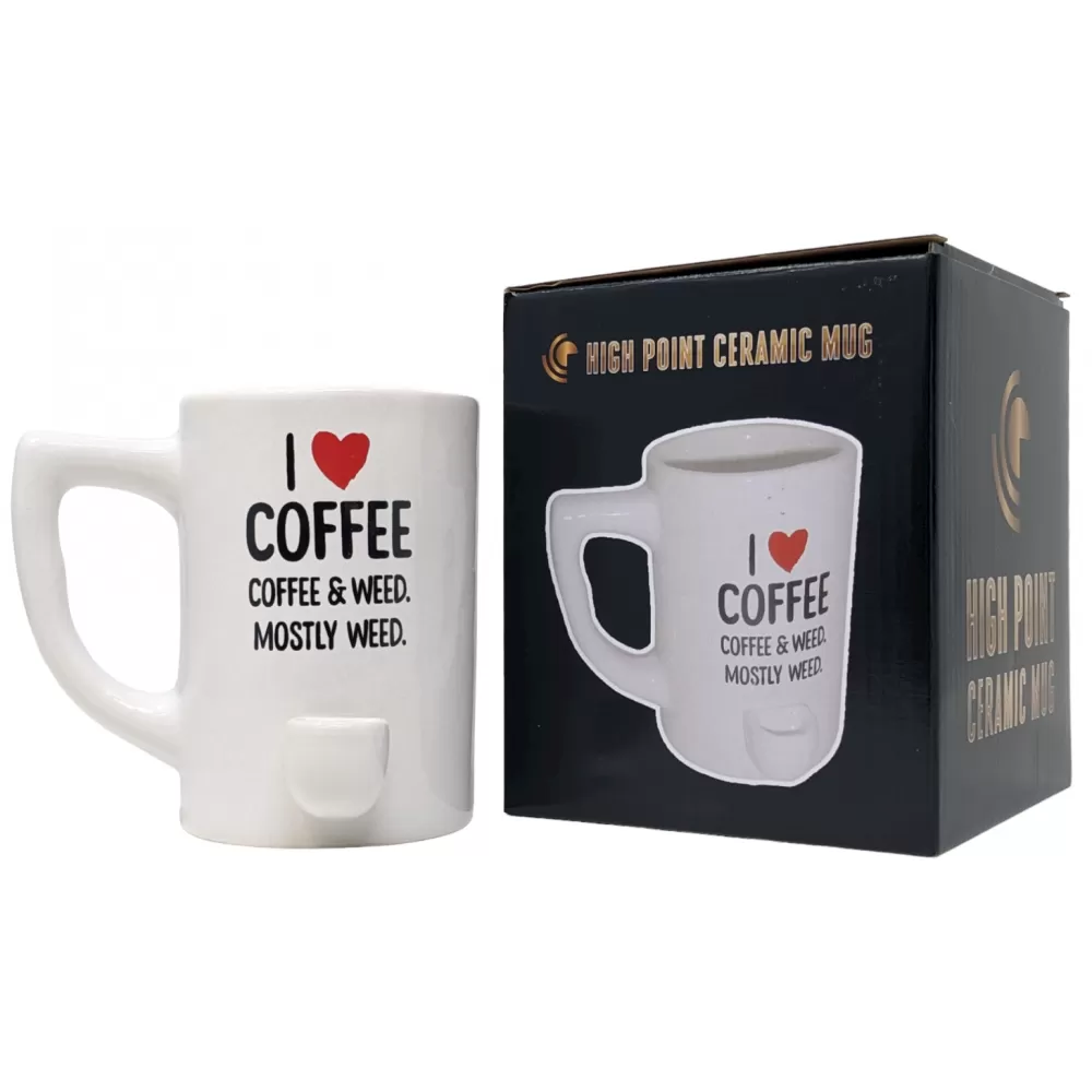 High Point Mug Pipe - White Coffee & Weed