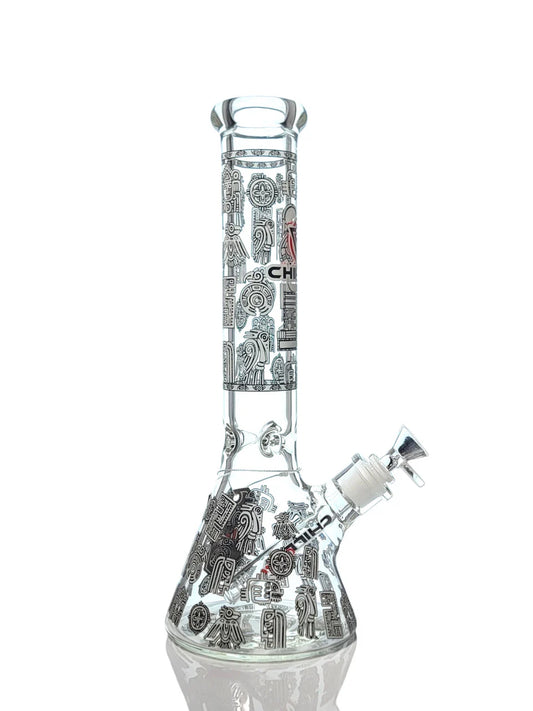 Chill Glass 14" Glow in The Dark Egyptian Design Beaker Water Pipe
