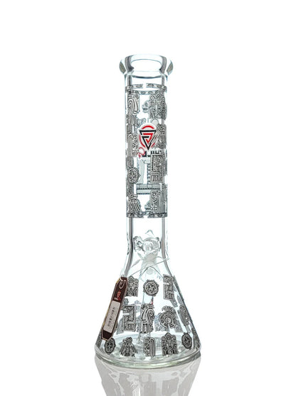 Chill Glass 14" Glow in The Dark Egyptian Design Beaker Water Pipe