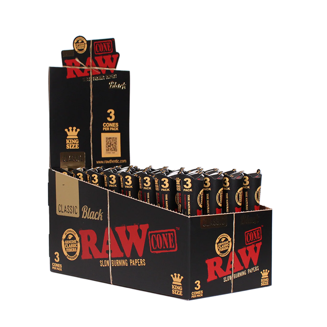 Raw - Cones - Black - King - 3pk - 32ct