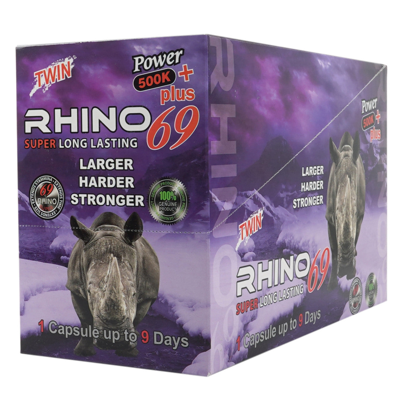 Rhino 69 - Enhancer - Purple 500k Caps - 24ct