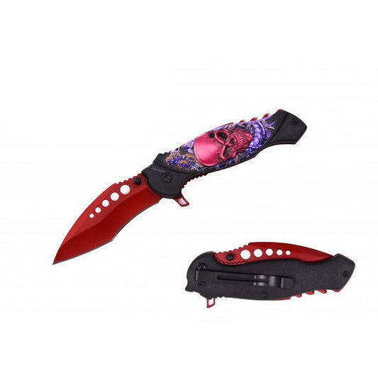 Razor Tactical - Flip Knife - Red Skull
