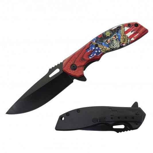 Razor Tactical - Flip Knife - Flag Skull