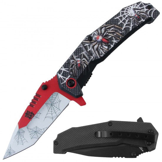 Razor Tactical - Red Spider 3D Printed 4.5" Premium Flip Knife