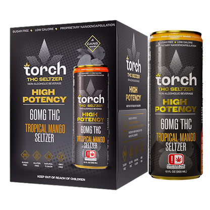 Torch High Potency 60mg D9 Seltzer - 12oz - 4ct