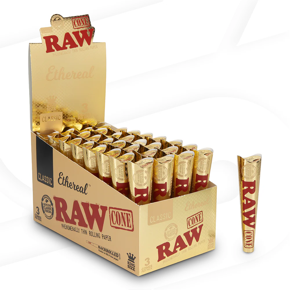 Raw Ethereal King Size Cones - 3pk - 32ct