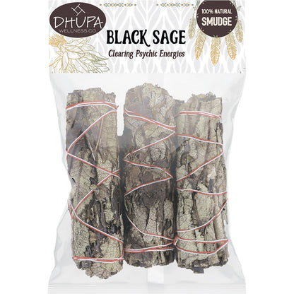 Smudge Kit - 4" Sage - 3ct [ SAGE1BK ] +
