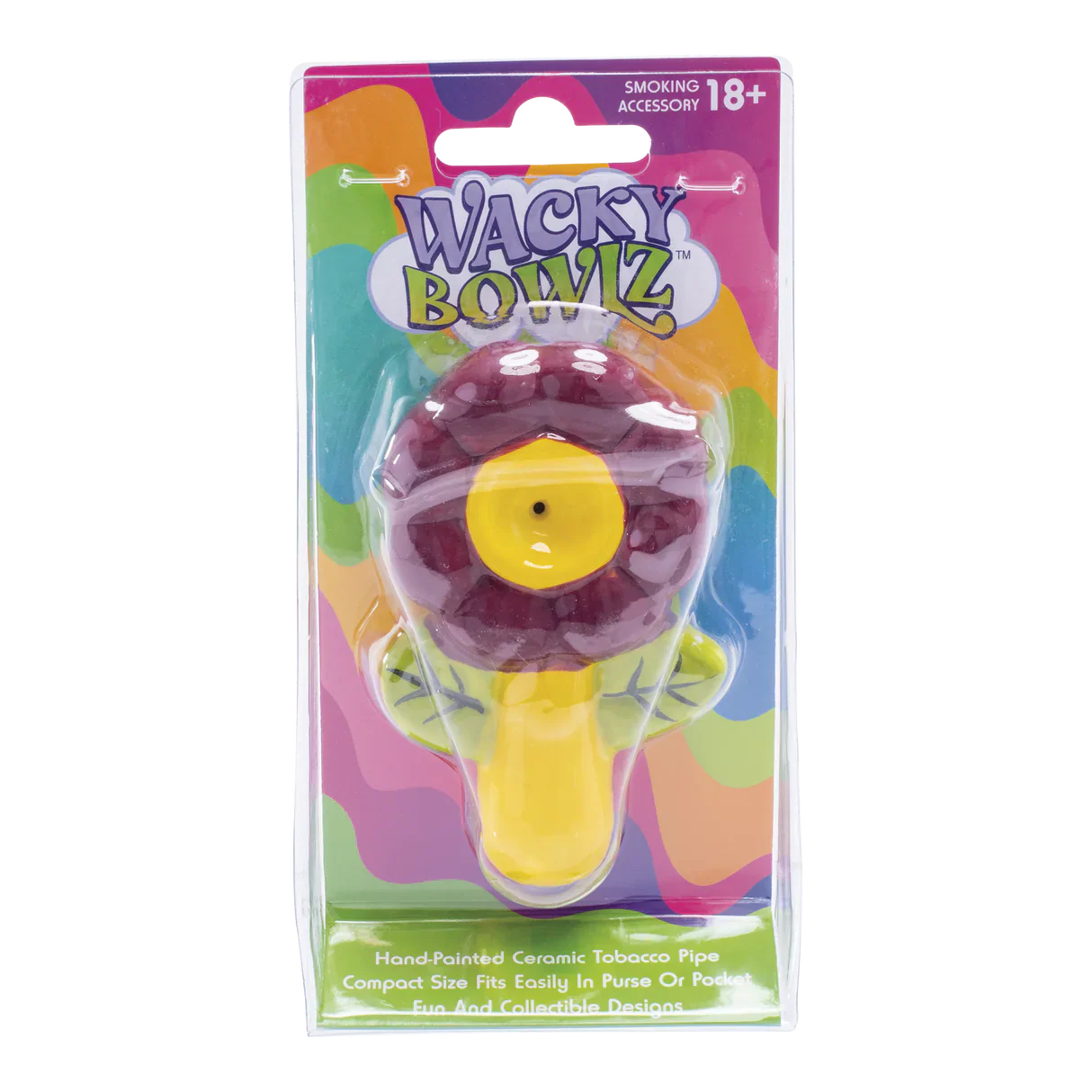 Wacky Bowlz - Ceramic Pipe - Fun Designs and Unique Shapes - 3.5" - Flower Purple