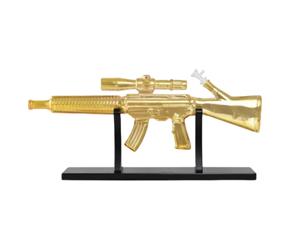 WP - 24" Bullet Blizzard Machine Gun Style Water Pipe w/ Display Stand - Assorted Colors