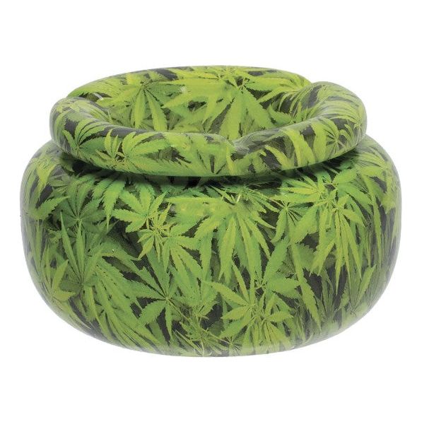 Fujima Ashtray - Moroccan Ceramic - Green Leaves - 5"