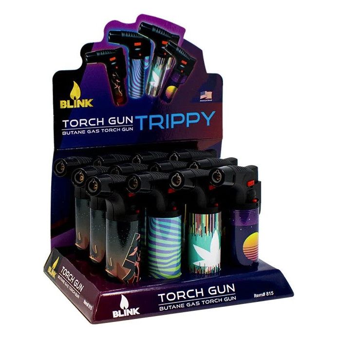 Blink Butane Torch Lighters - Trippy Theme - 12ct