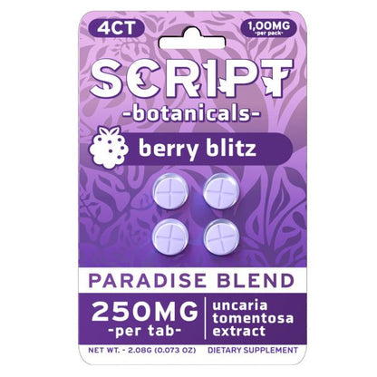 Script - 250mg Botanical Tablets - 4pk - 6ct