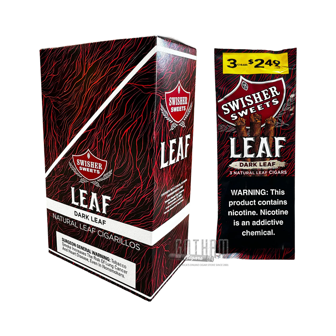 Swisher Sweets - Leaf Cigars - Dark Leaf (3/$2.49) - 3pk - 10ct