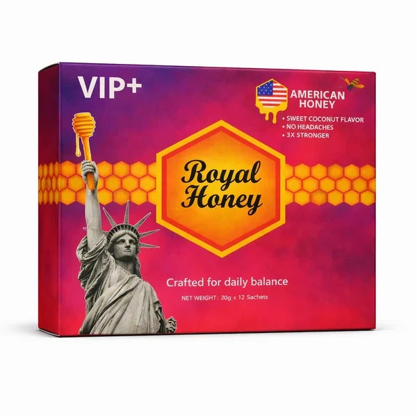 Royal Honey - Sexual Enhancement Honey Sachets - VIP+ America Edition - 12ct