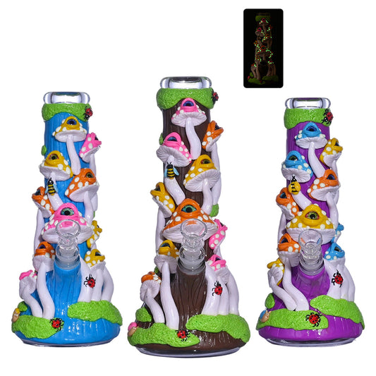 WP - 10" Mushroom World Beaker - Asst [ XY222 ]