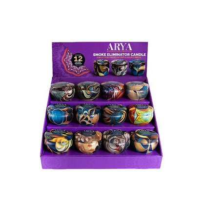Arya Smoke Odor Eliminator Candle Display - Assorted - 12ct