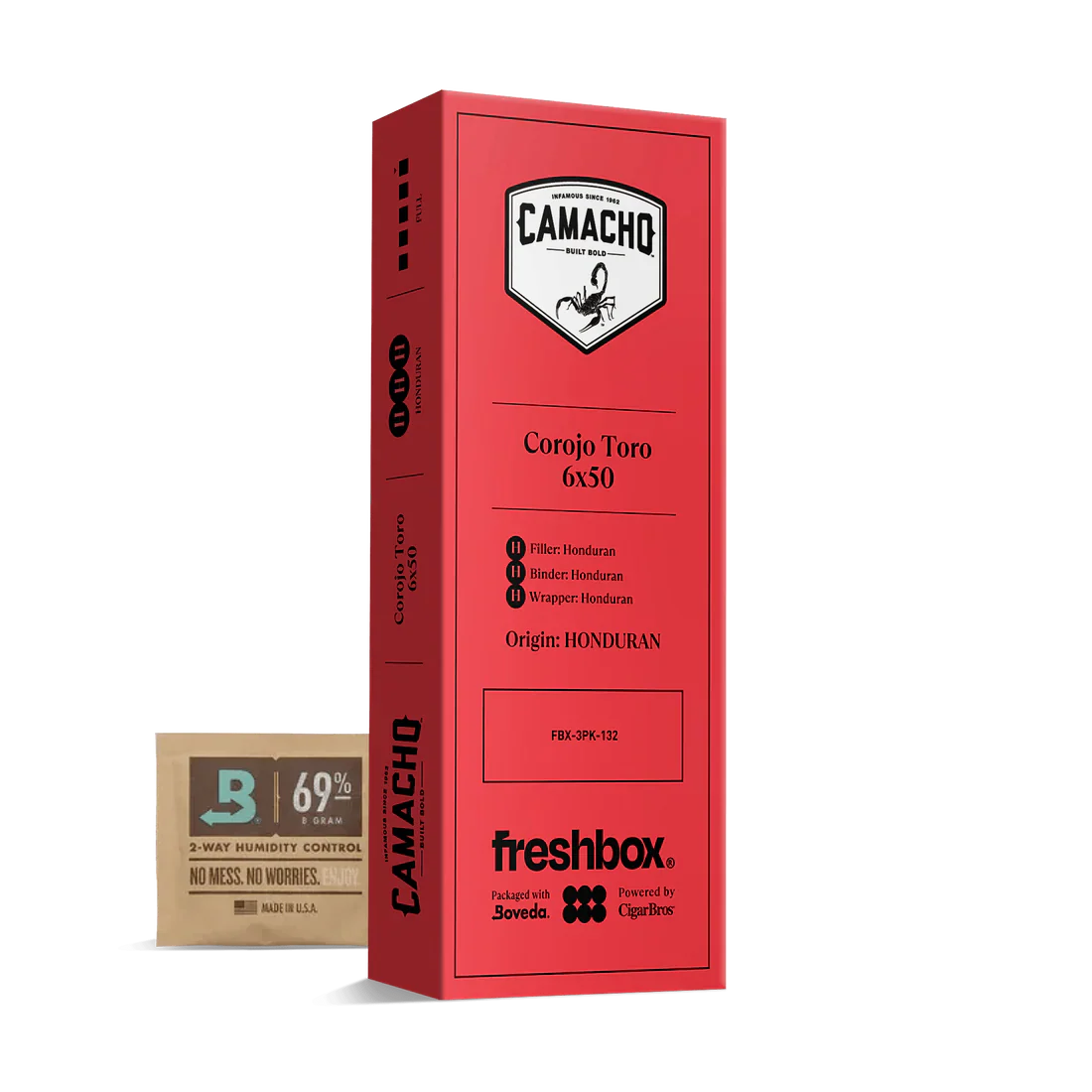 Camacho Corojo Toro 6x50 FreshBox Cigars - 3pk - 6ct