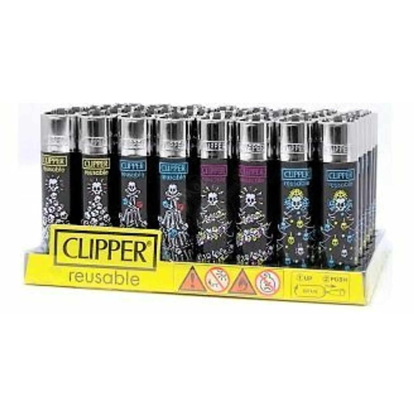 Clipper Lighter Display - Christmas Skull - 48ct