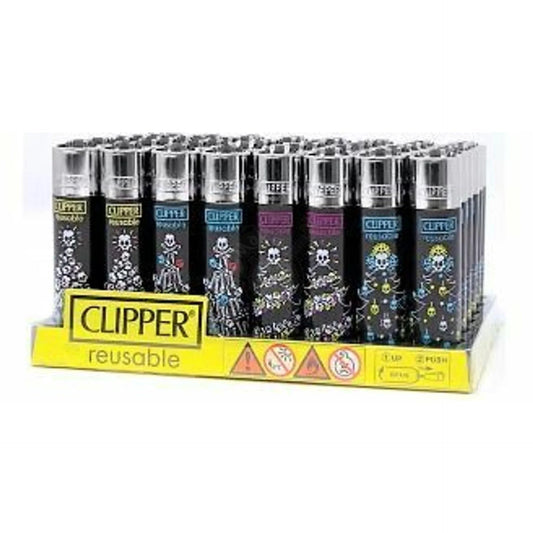 Clipper Lighter Display - Christmas Skull - 48ct