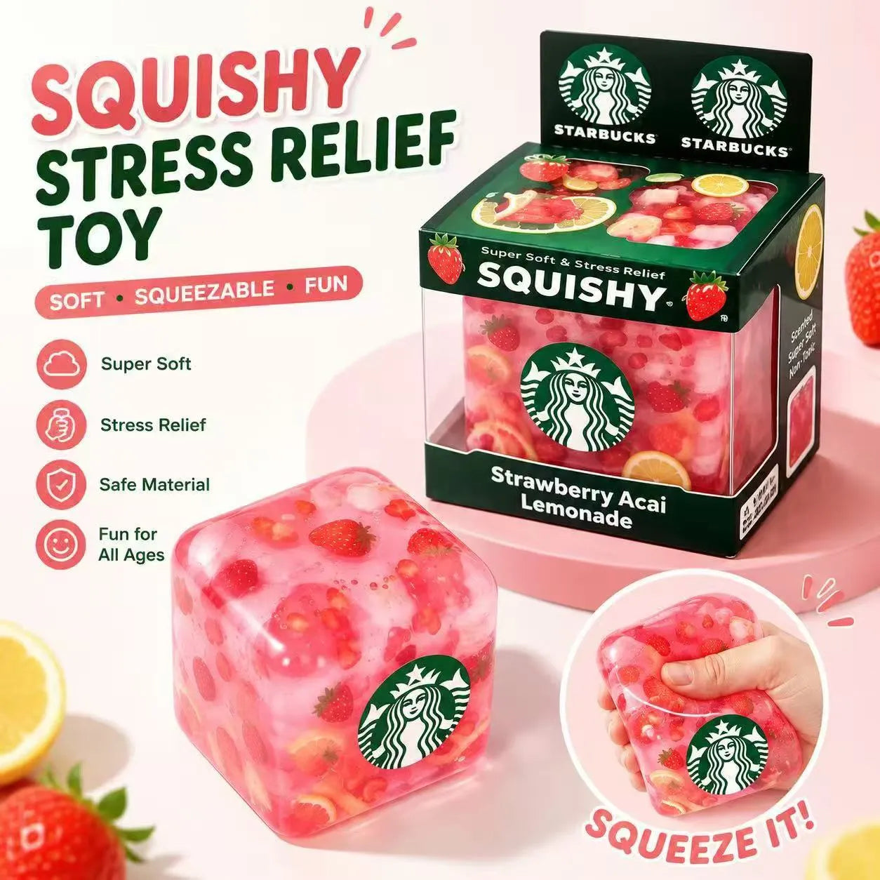 Squish Toy - Cube Starbucks
