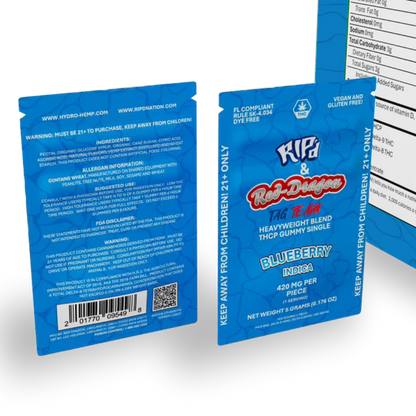 Rip'd & Red Dragon THC-P Gummies Blueberry - 50Ct