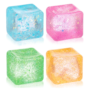 Squish Toy - 12ct - Cube Bright Glitter