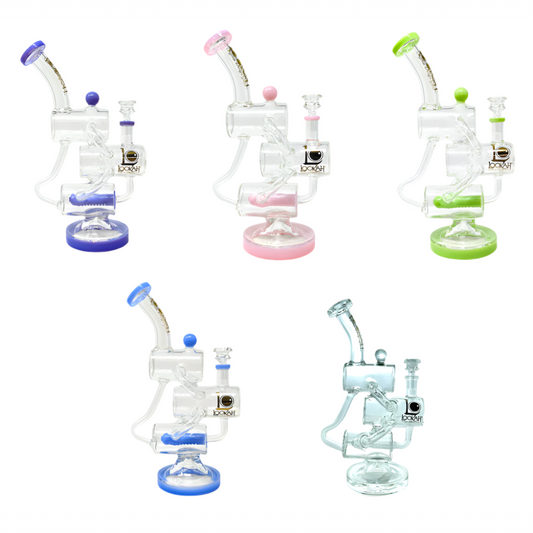 Lookah Inline Perc Triple Chamber Recycler 12" - Green