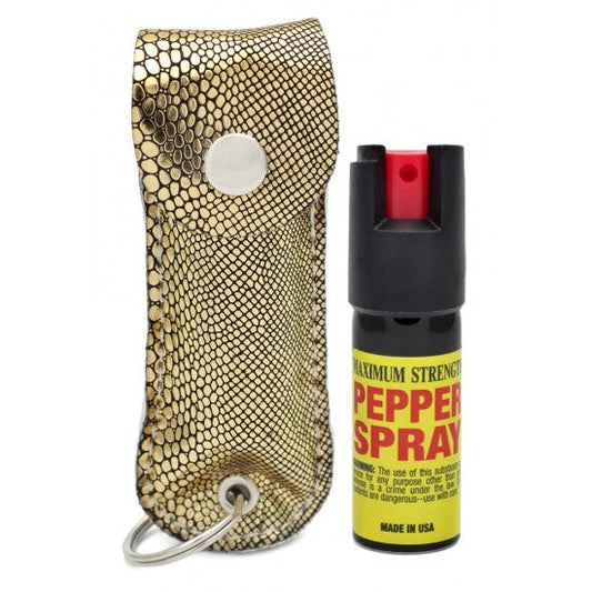 Pepper Spray Keychain - Gold Snake - 1/2oz - CH-31
