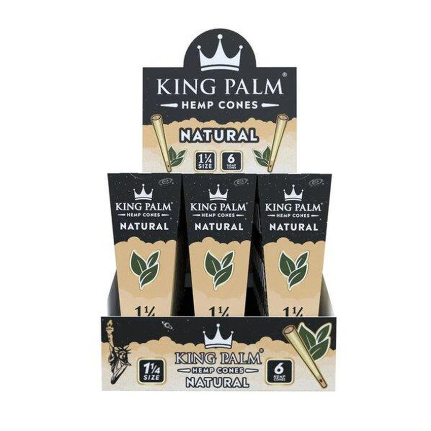 King Palm - Hemp Cones - 1 1/4 - Natural - 6pk - 30ct