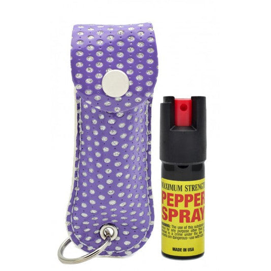Pepper Spray Keychain - Purple Bling - 1/2oz - CH-31