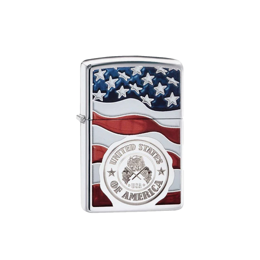 Zippo - Lighter - American Stamp on Flag 250