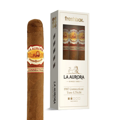 La Aurora 1987 Connecticut Toro 5.75x54 FreshBox Cigars - 3pk - 6ct