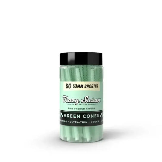Blazy Susan Green Cones - 53mm Shorty's - 50ct Jar