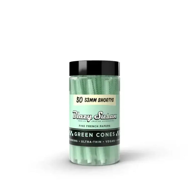 Blazy Susan Green Cones - 53mm Shorty's - 50ct Jar