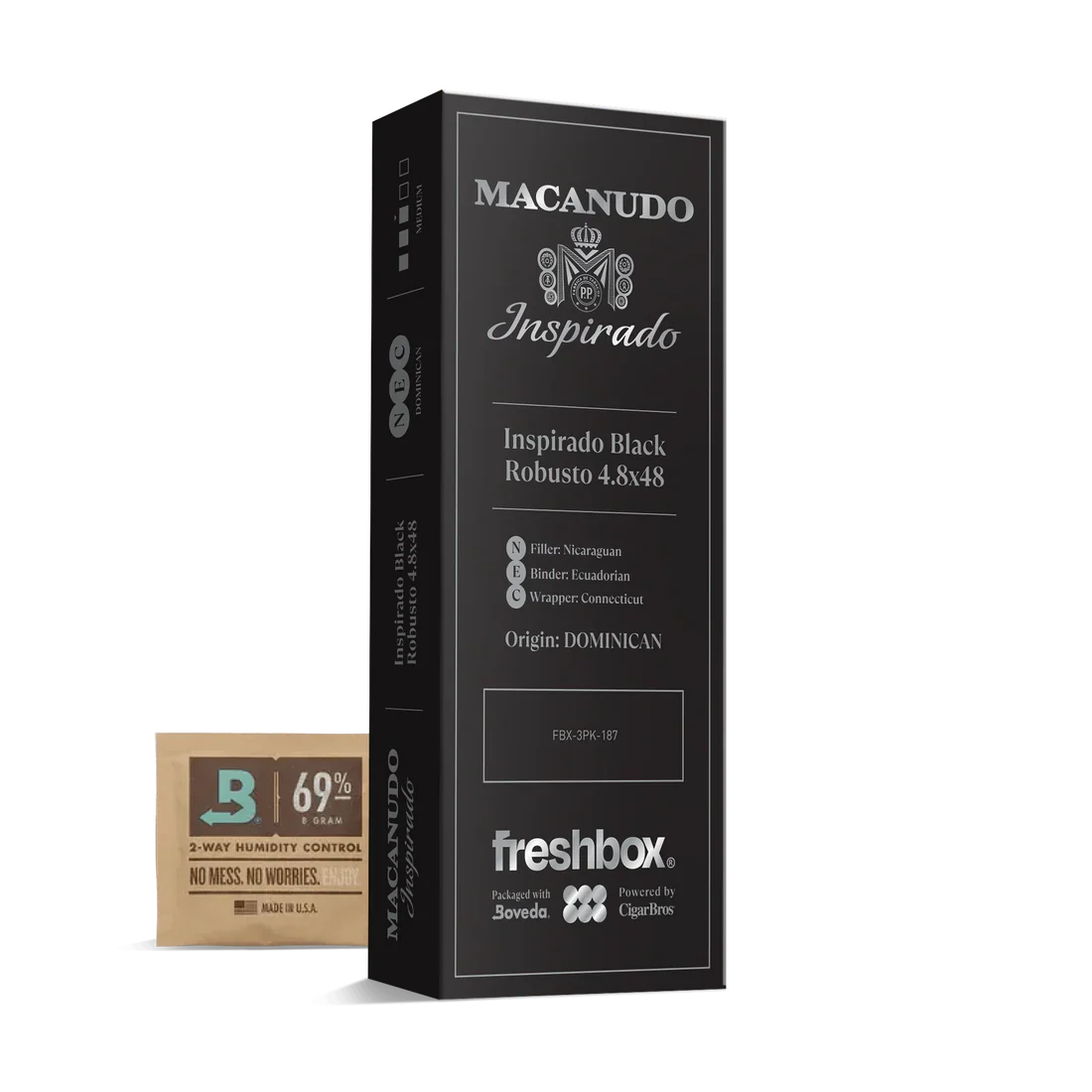 Macanudo Inspirado Black Robusto 4.8x48 FreshBox Cigars - 3pk - 6ct