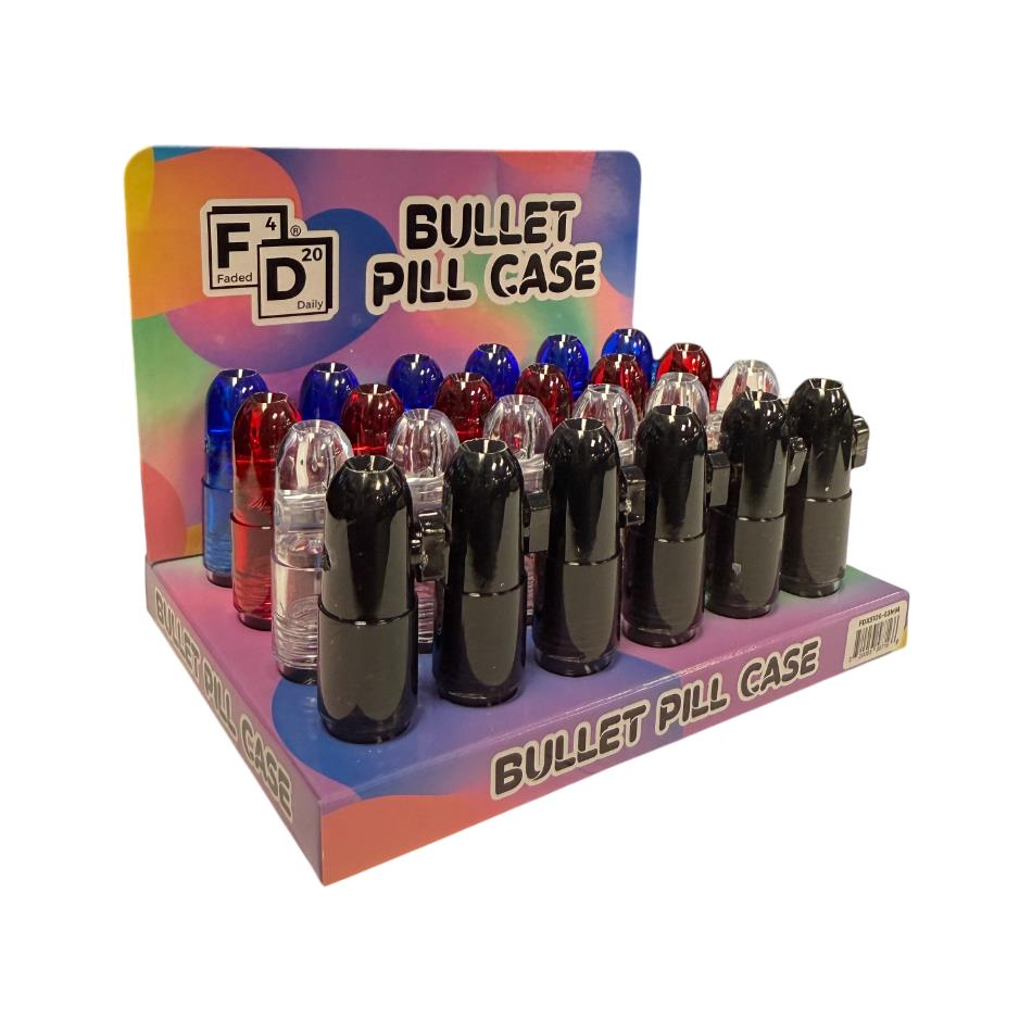 Faded Daily - Bullet Pill Case - 63mm Dispenser - 24ct +