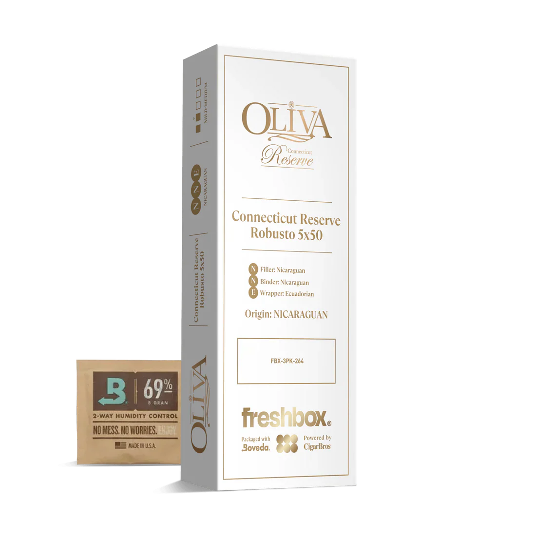 Oliva Connecticut Reserve Robusto 5x50 FreshBox Cigars - 3pk - 6ct