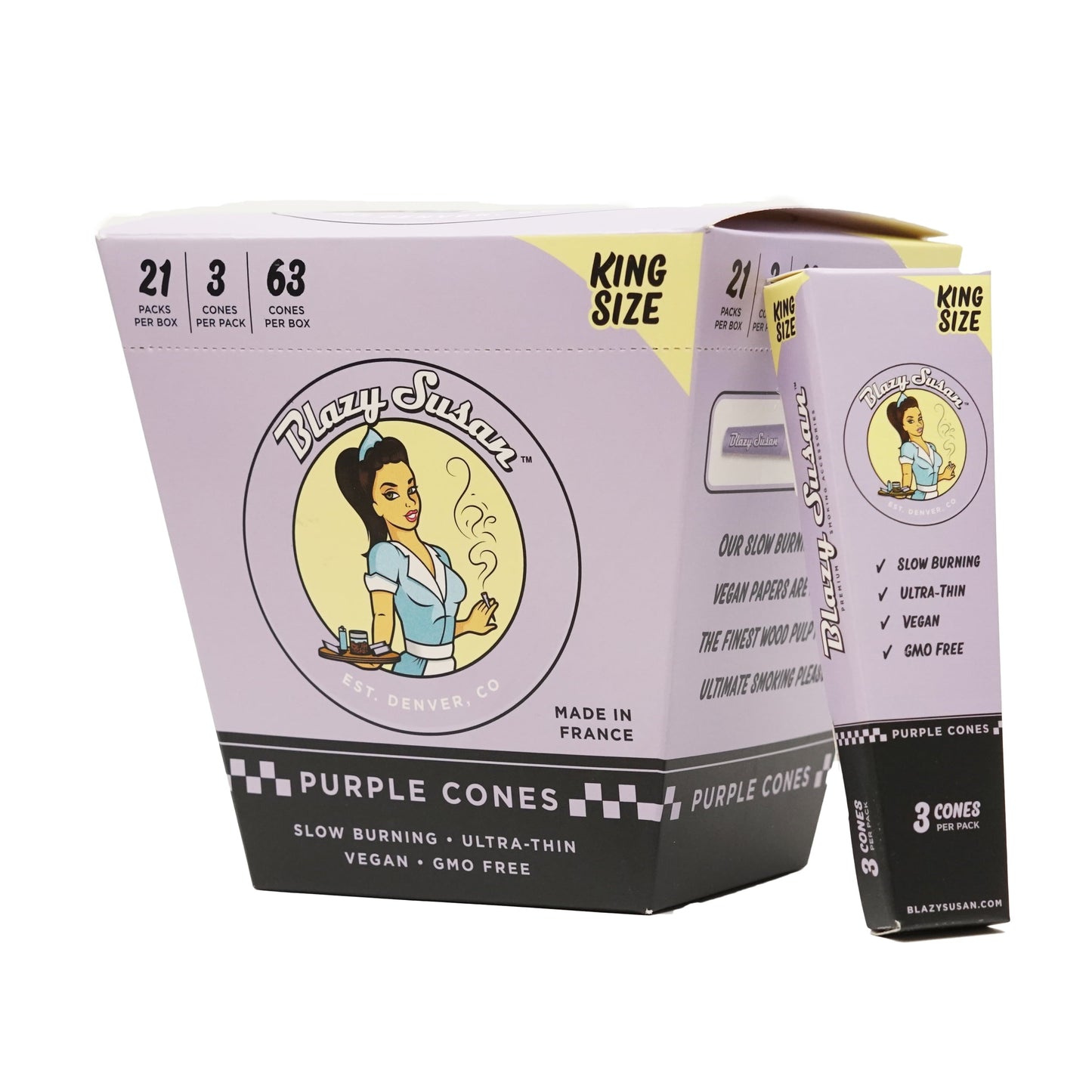 Blazy Susan - Cones - Purple - King - 21ct