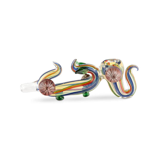 Custom Glass Hand Pipe - 6" - Rasta Hammer*