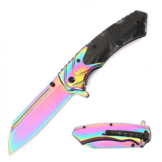 Razor Tactical - Black Titanium Blade Premium Flip Knife