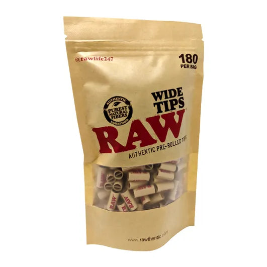Raw - Tips - Pre-Rolled Wide Pouch - 180ct